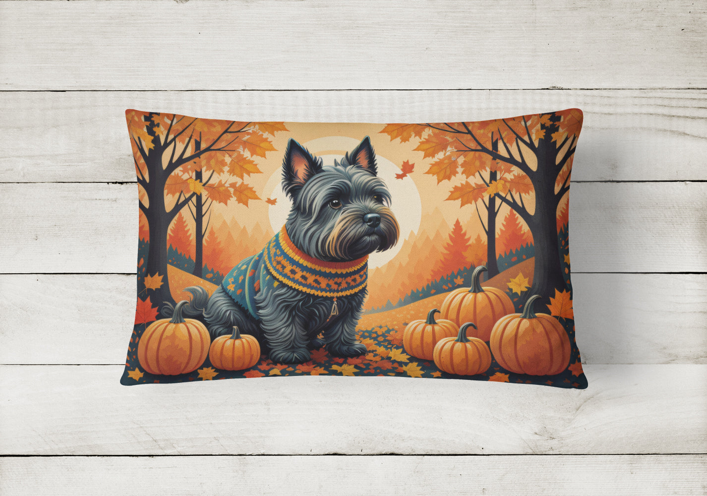 Scottish Terrier Fall Throw Pillow