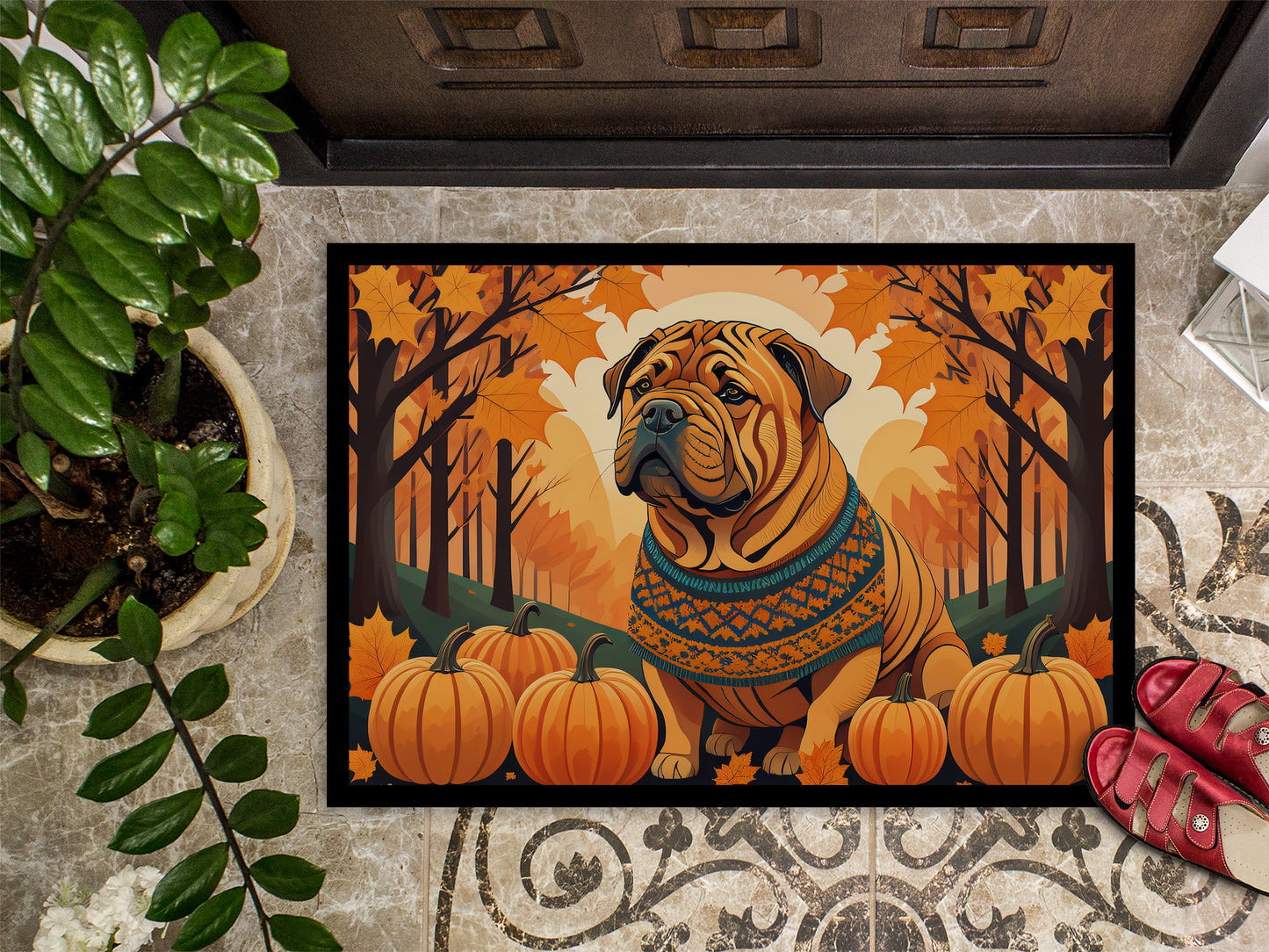 Shar Pei Fall Doormat