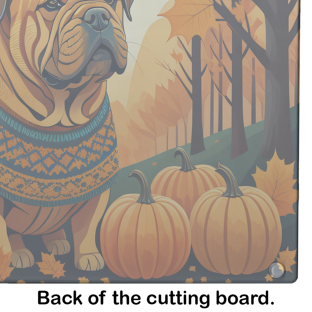 Shar Pei Fall Glass Cutting Board