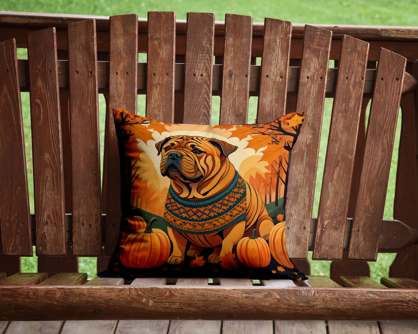 Shar Pei Fall Throw Pillow