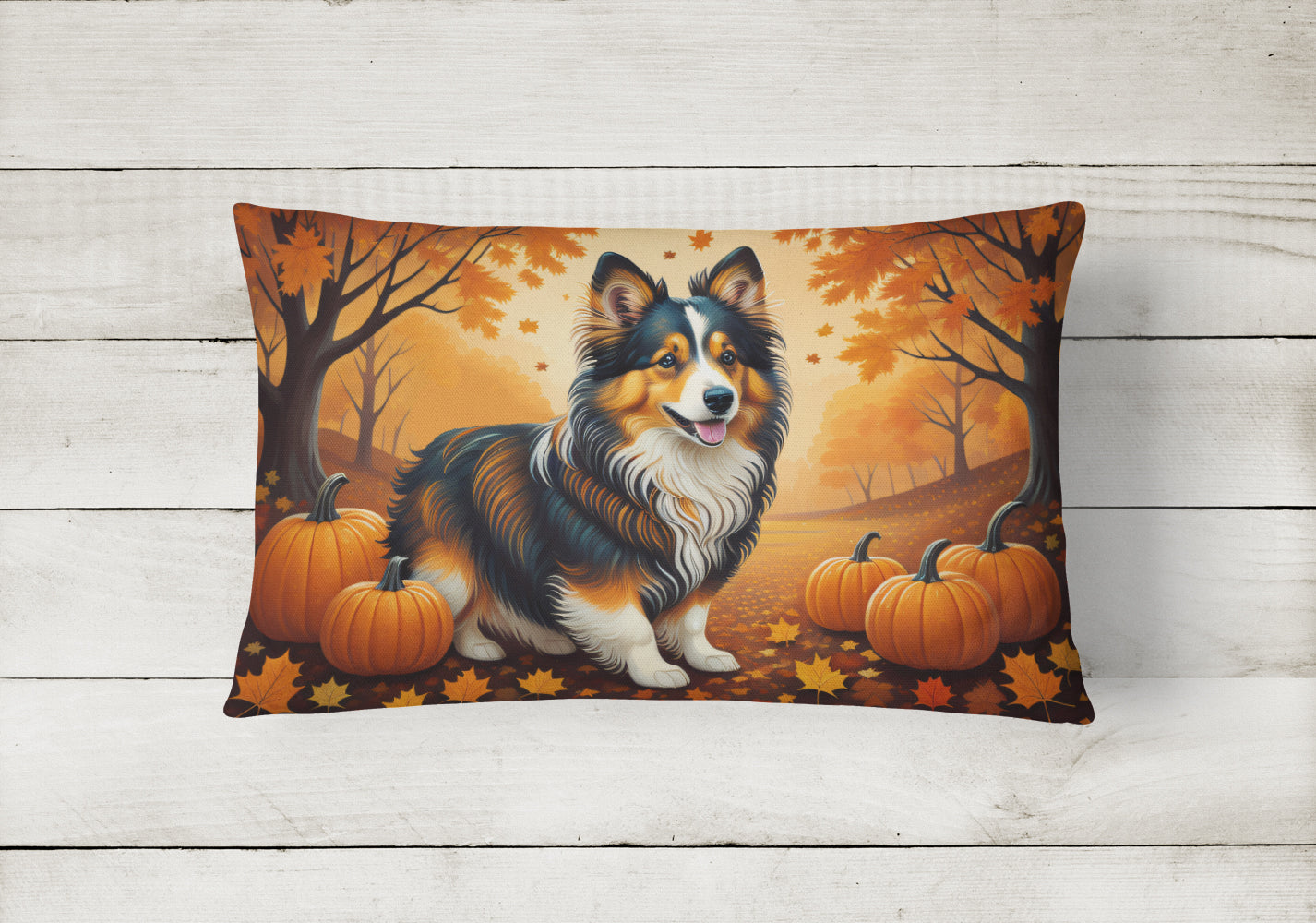 Sheltie Fall Throw Pillow