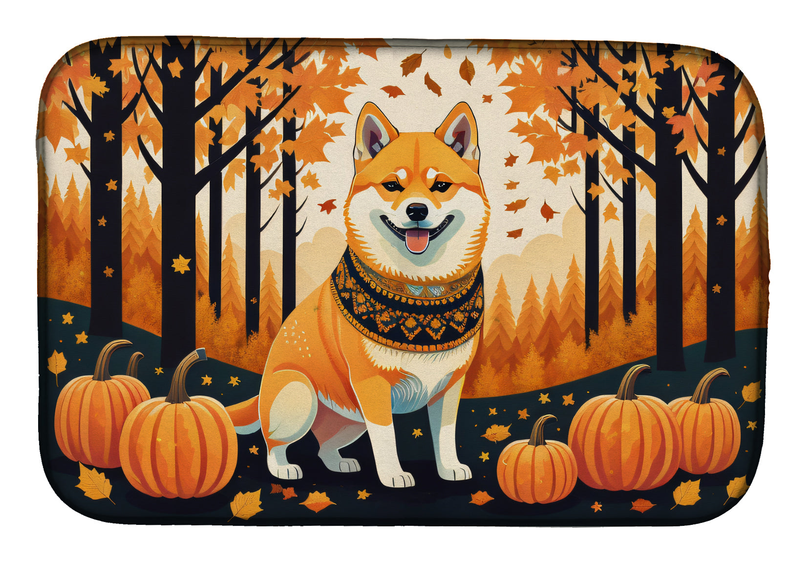 Buy this Shiba Inu Fall Dish Drying Mat