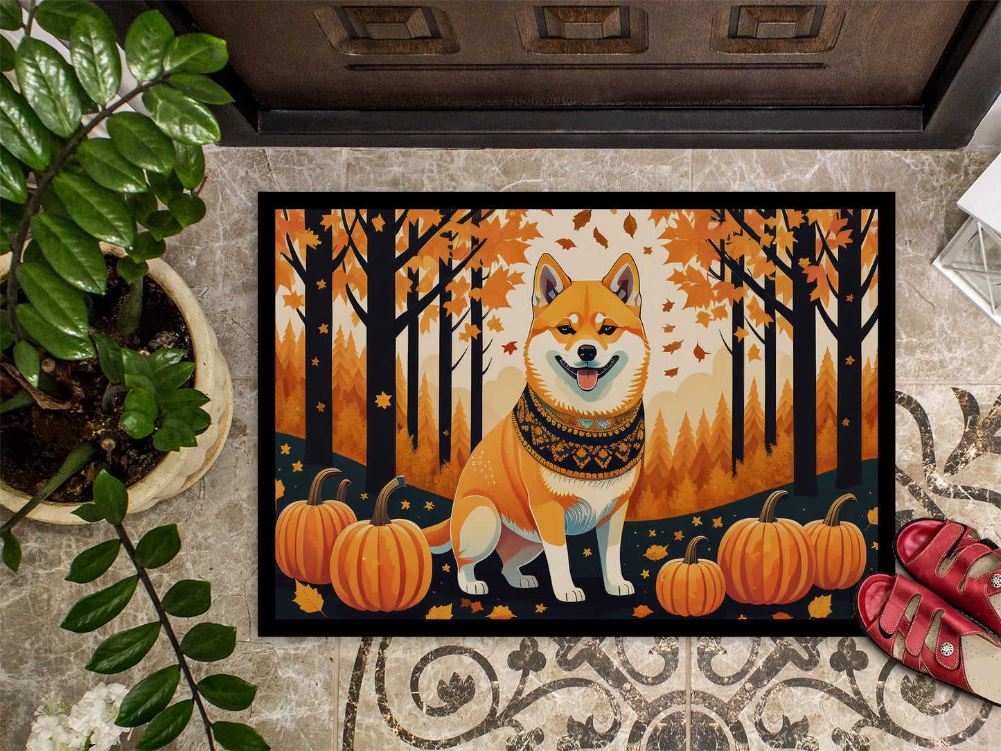 Shiba Inu Fall Doormat