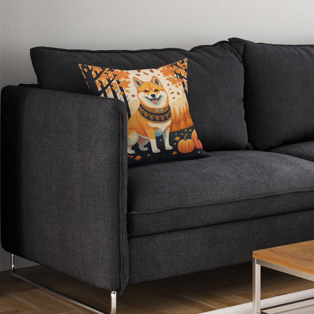 Shiba Inu Fall Throw Pillow