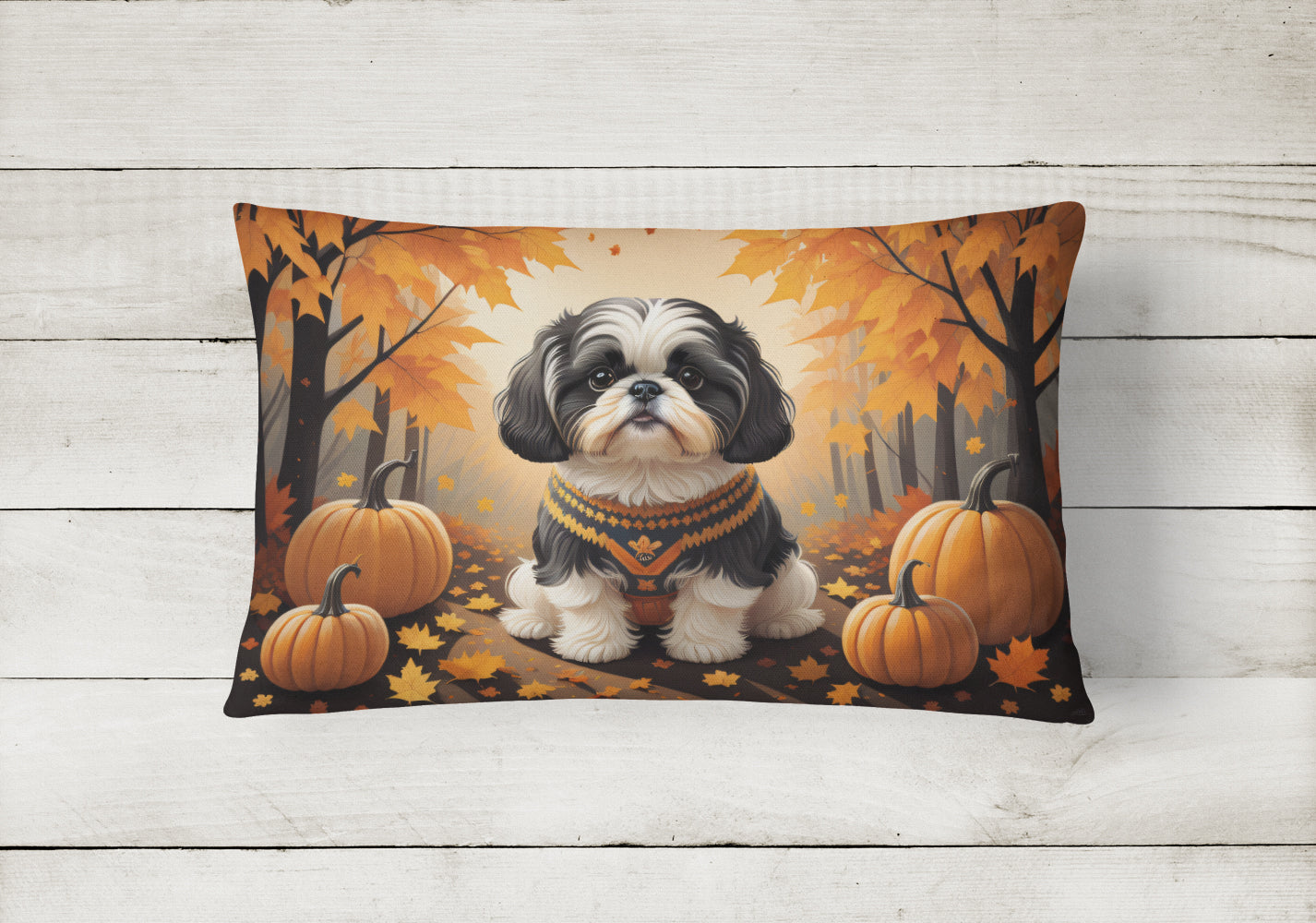 Shih Tzu Fall Throw Pillow