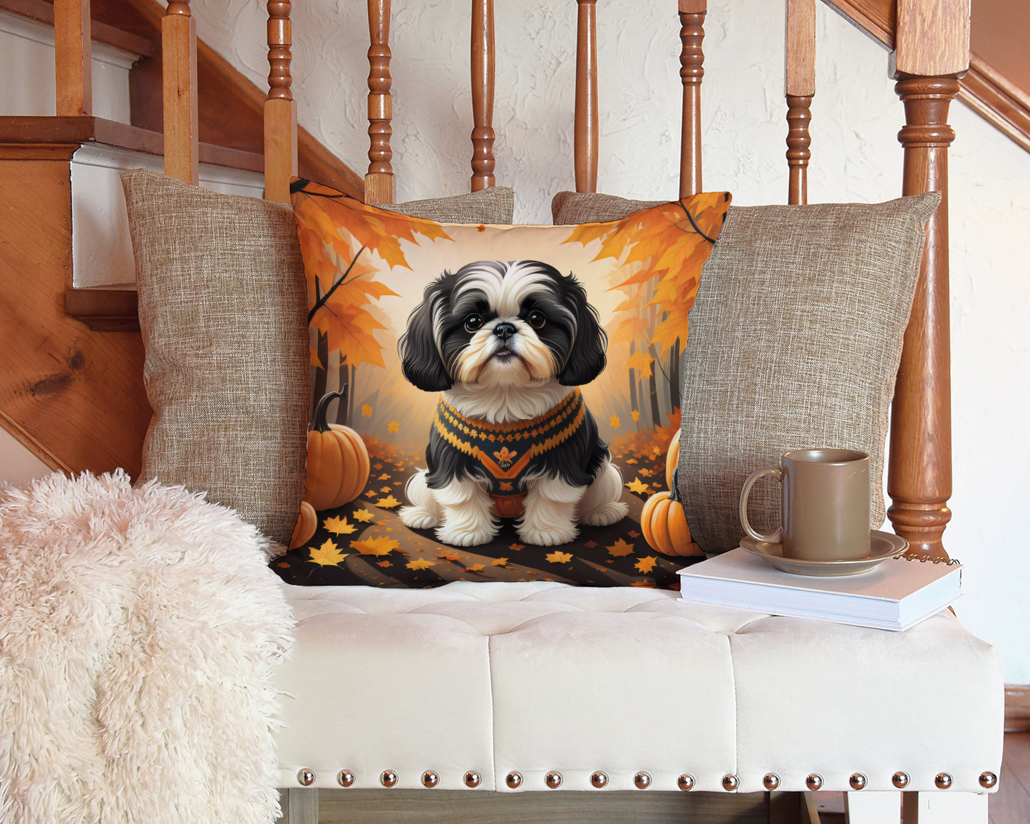 Shih Tzu Fall Throw Pillow