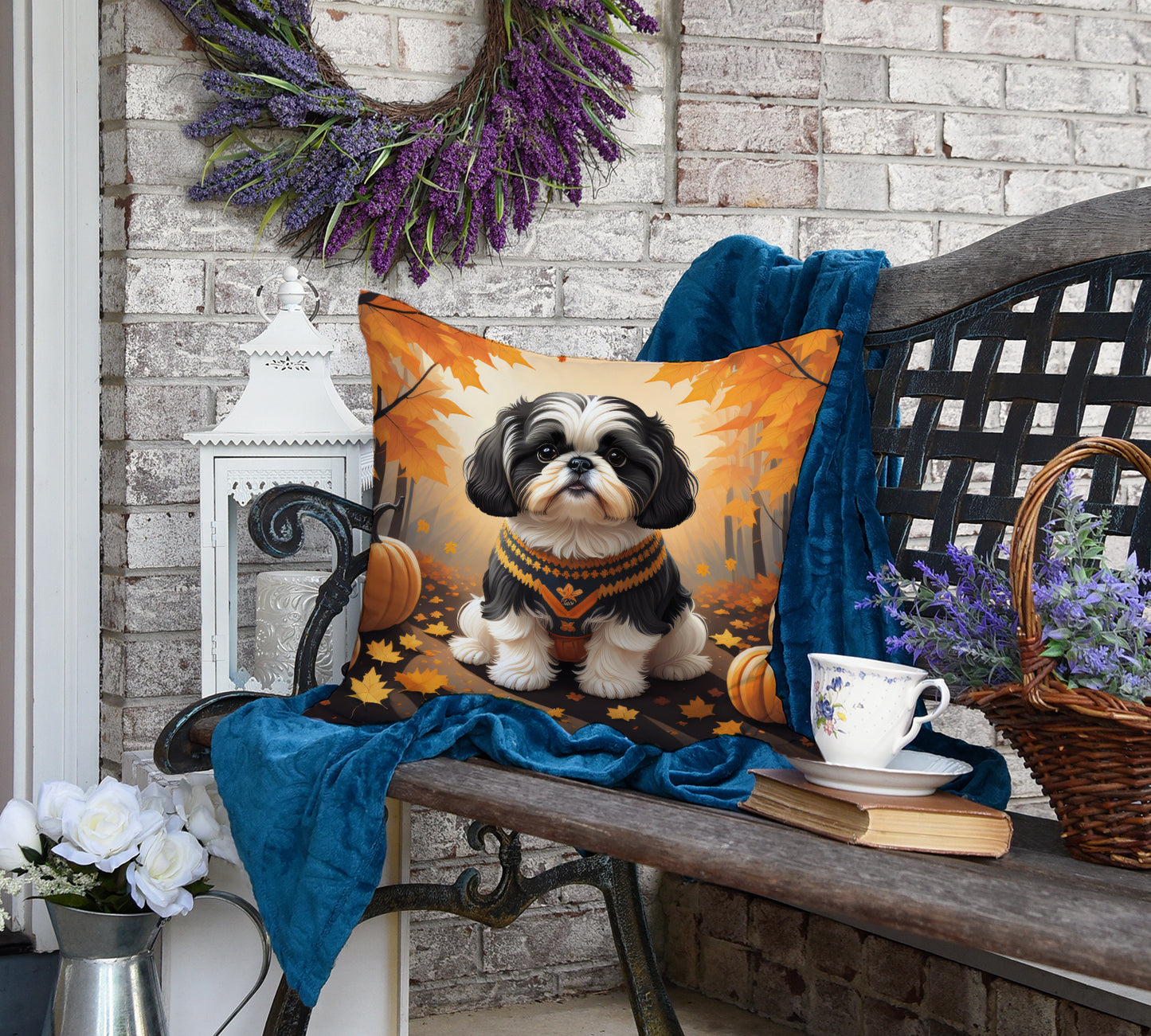 Shih Tzu Fall Throw Pillow