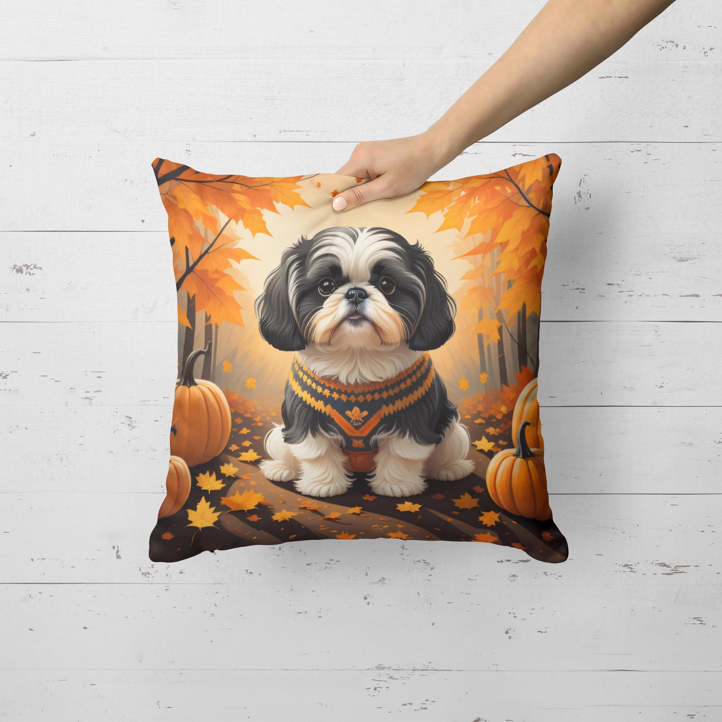 Shih Tzu Fall Throw Pillow