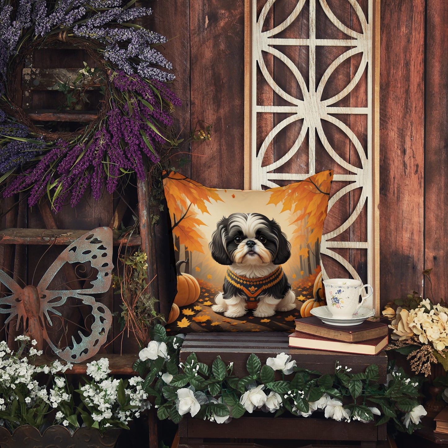 Shih Tzu Fall Throw Pillow