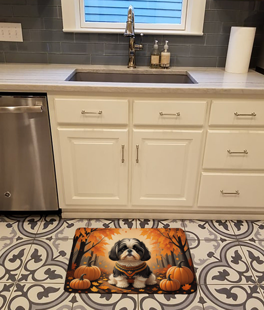Shih Tzu Fall Memory Foam Kitchen Mat