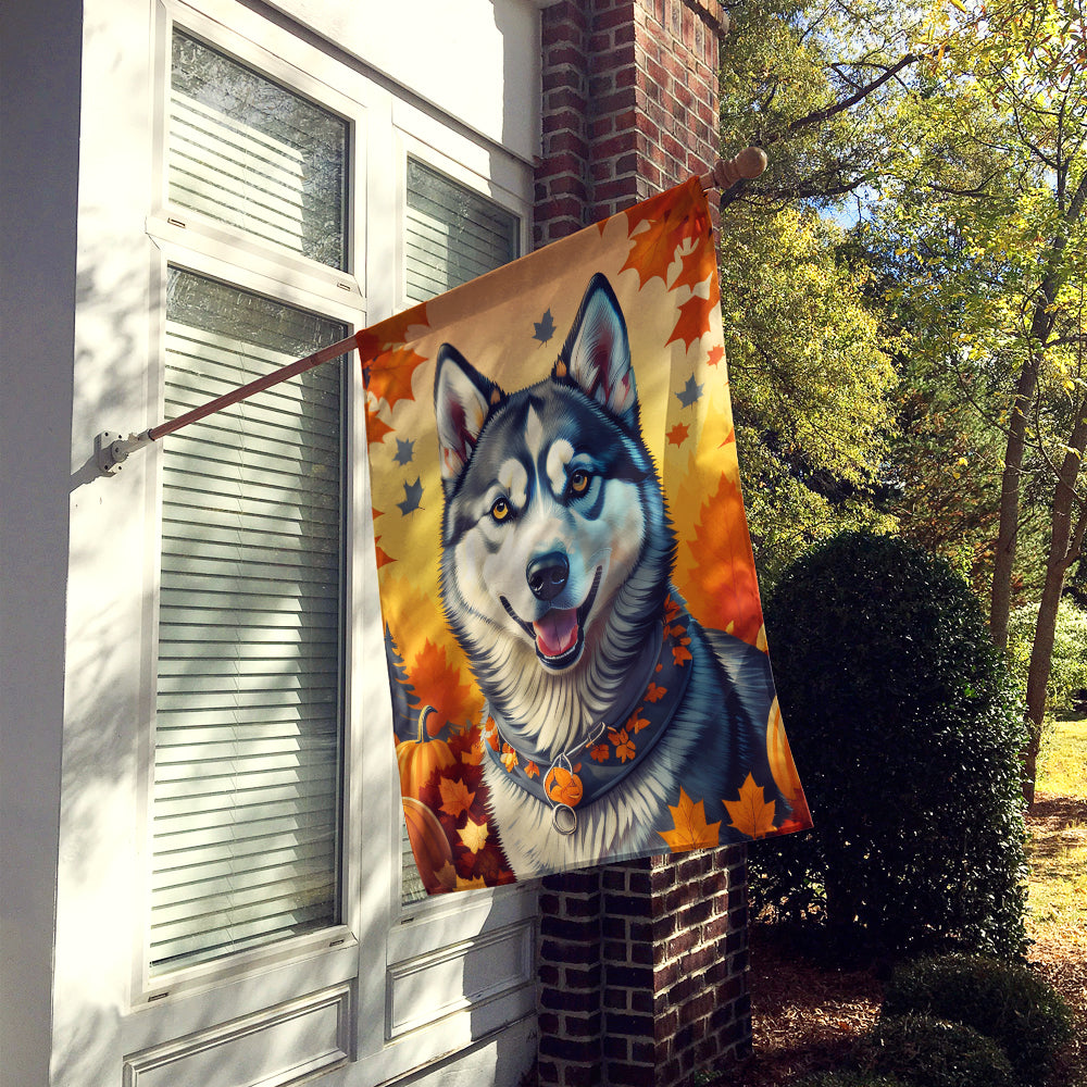 Siberian Husky Fall House Flag