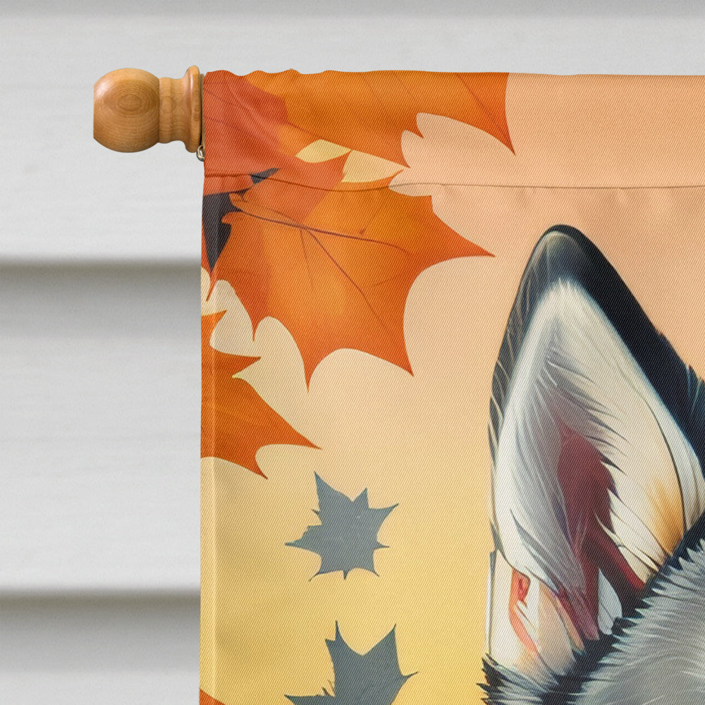 Siberian Husky Fall House Flag