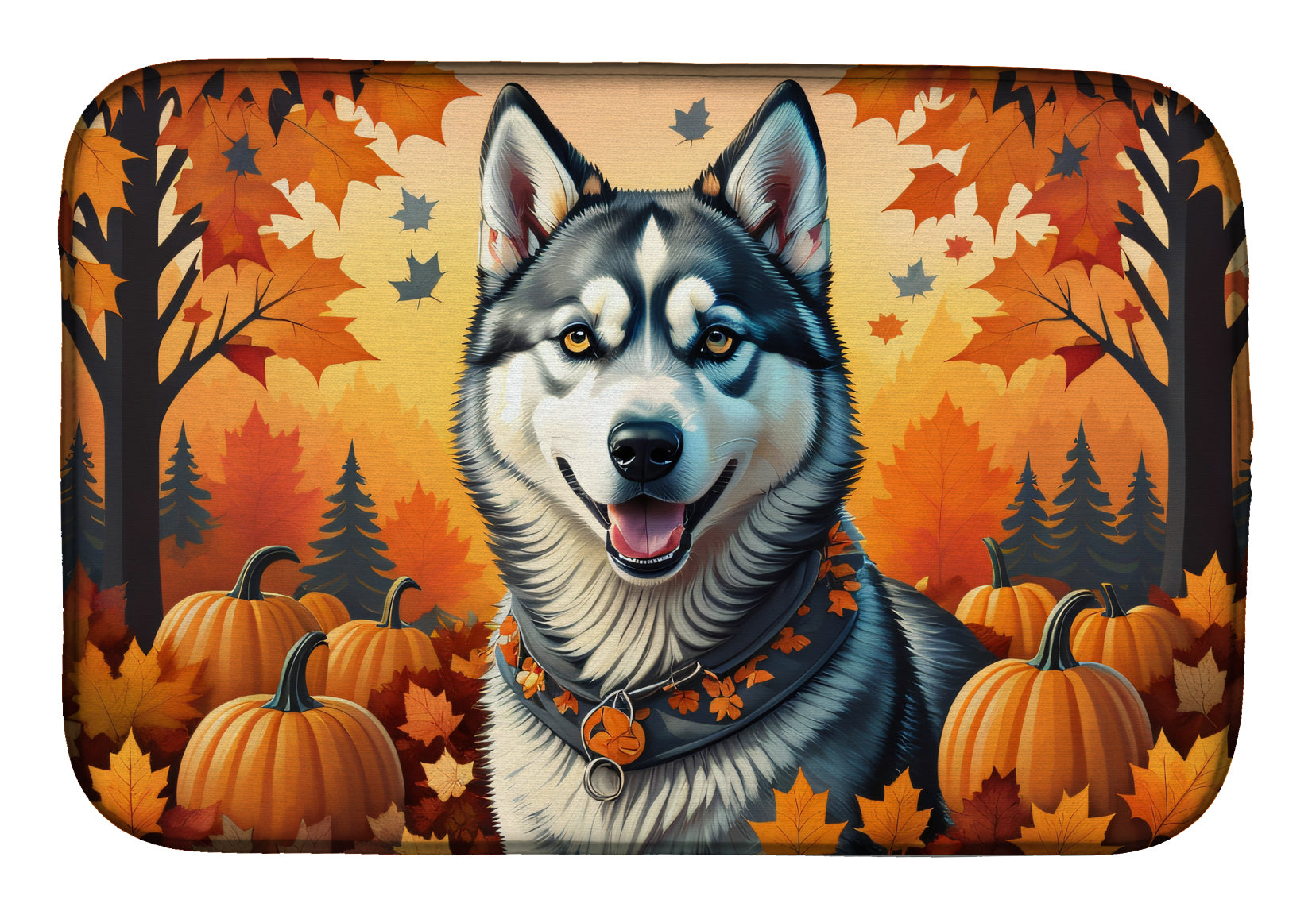 Buy this Siberian Husky Fall Dish Drying Mat