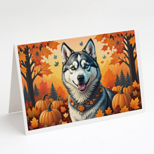 Buy this Siberian Husky Fall Greeting Cards Pack of 8