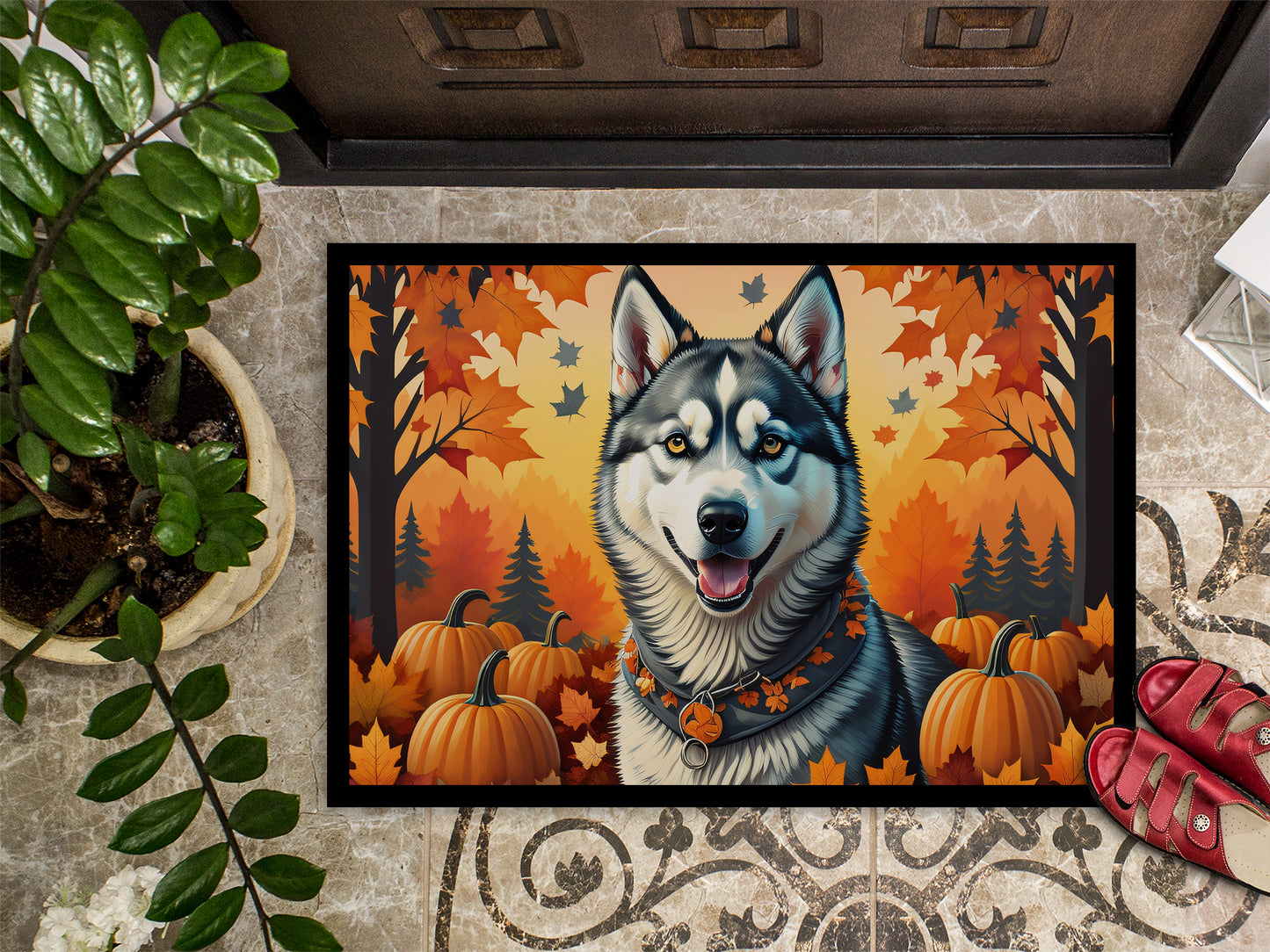 Siberian Husky Fall Doormat