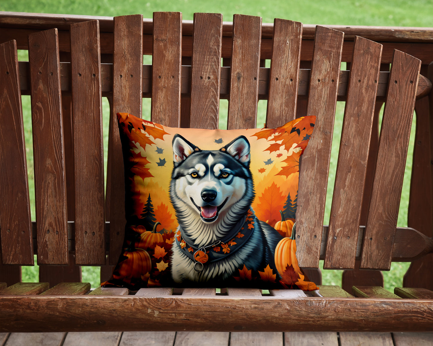 Siberian Husky Fall Throw Pillow