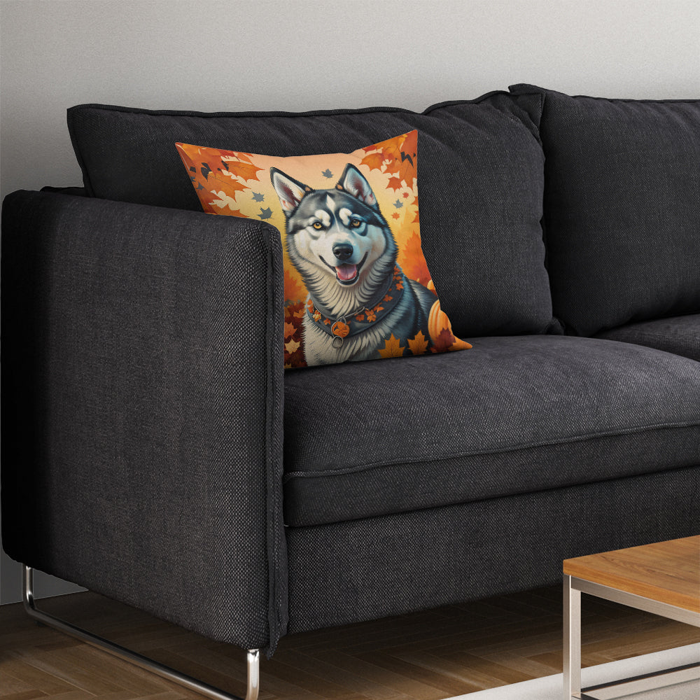 Siberian Husky Fall Throw Pillow