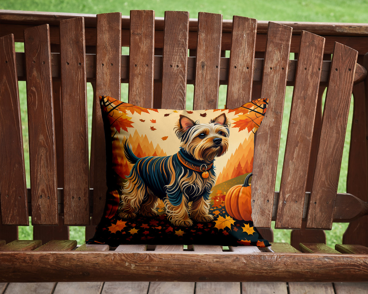 Silky Terrier Fall Throw Pillow