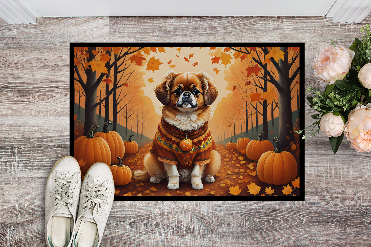 Tibetan Spaniel Fall Doormat