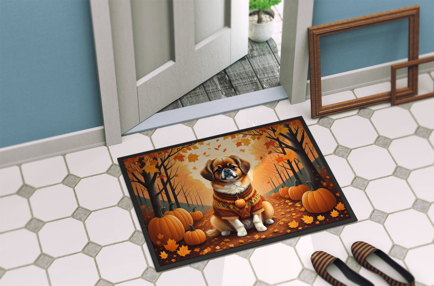 Tibetan Spaniel Fall Doormat