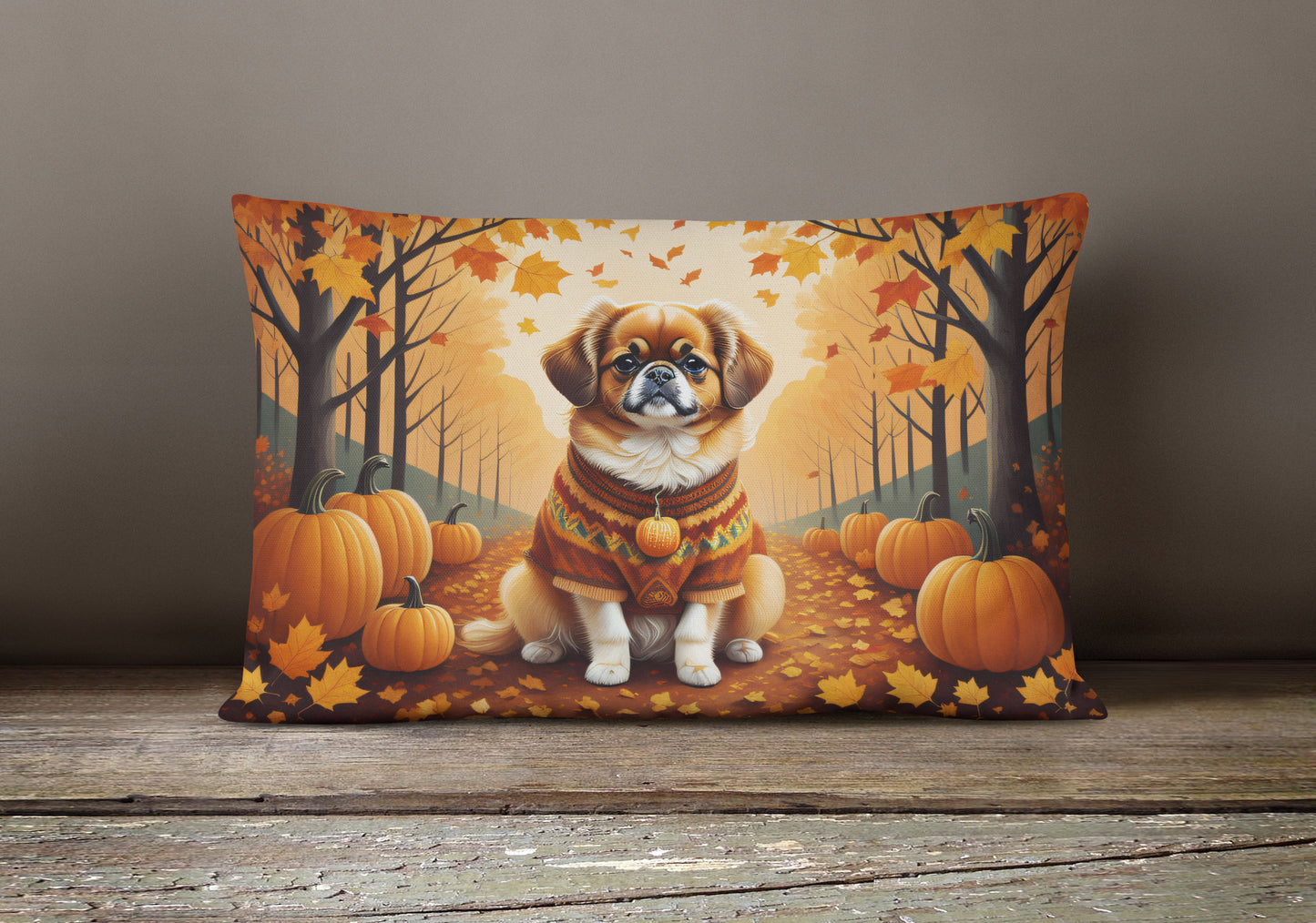 Tibetan Spaniel Fall Throw Pillow