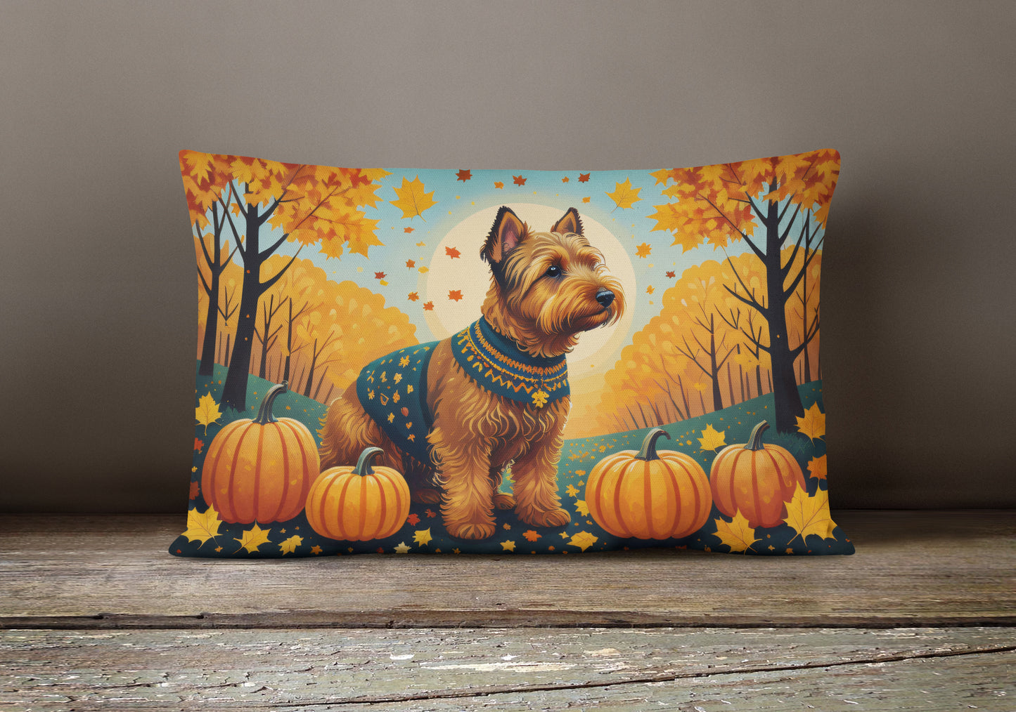 Welsh Terrier Fall Throw Pillow