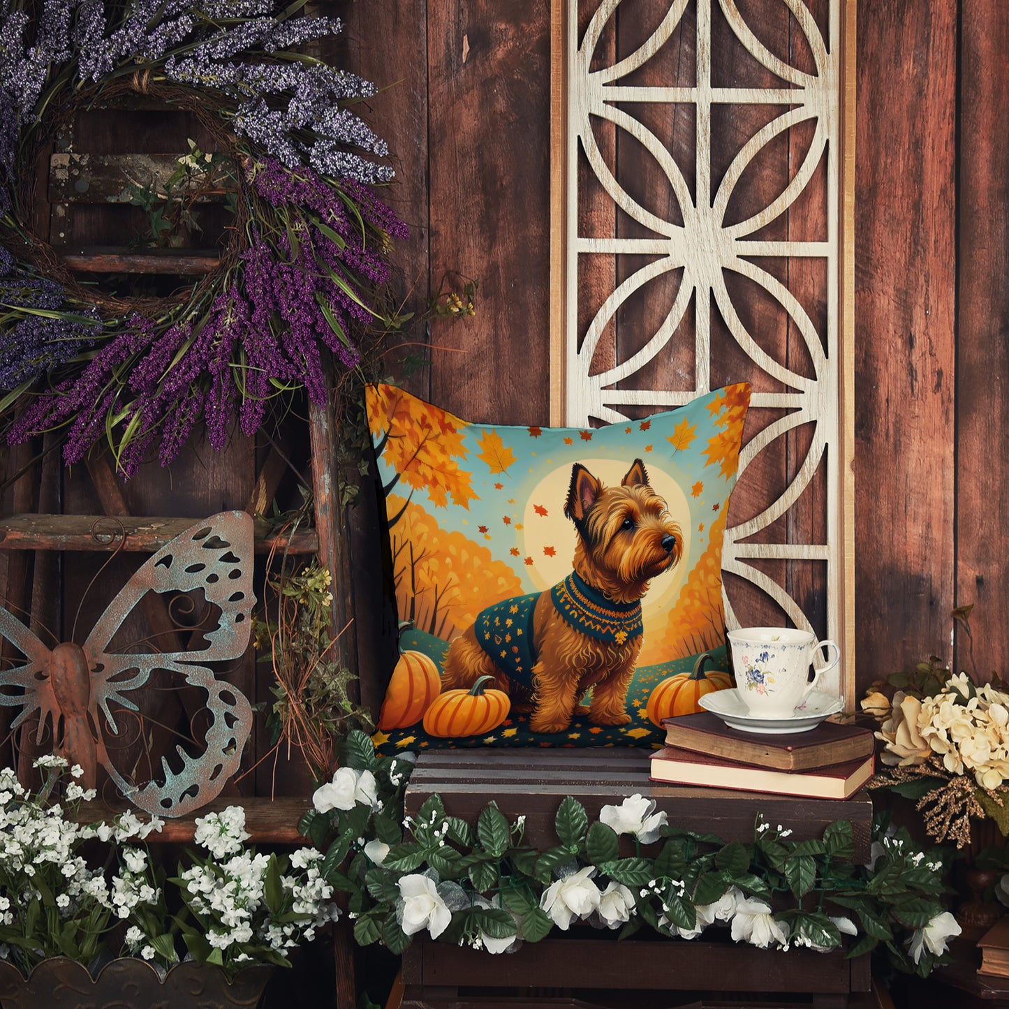 Welsh Terrier Fall Throw Pillow