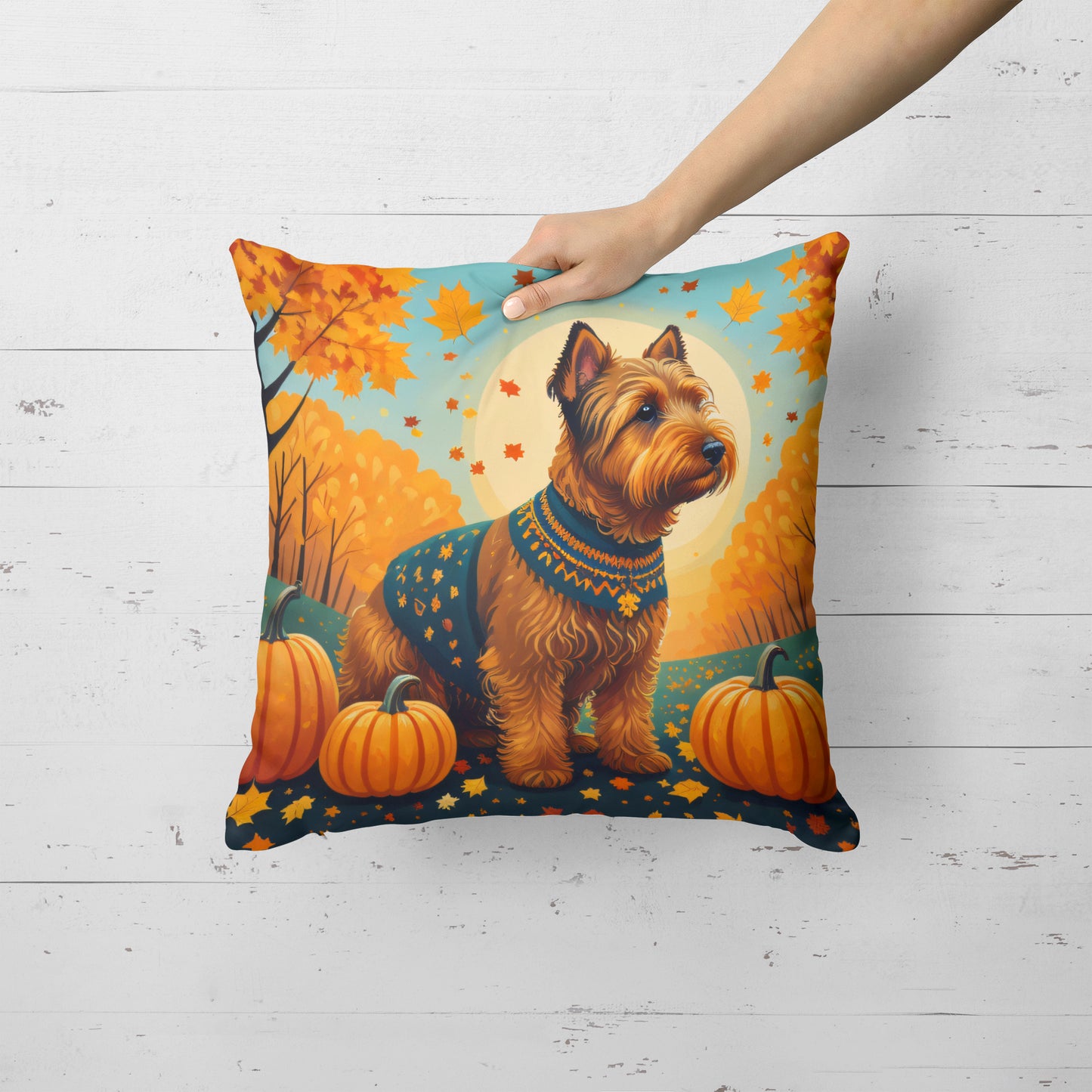 Welsh Terrier Fall Throw Pillow