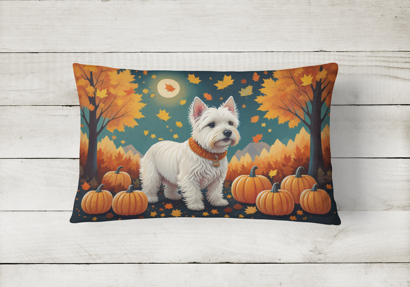 Westie Fall Throw Pillow