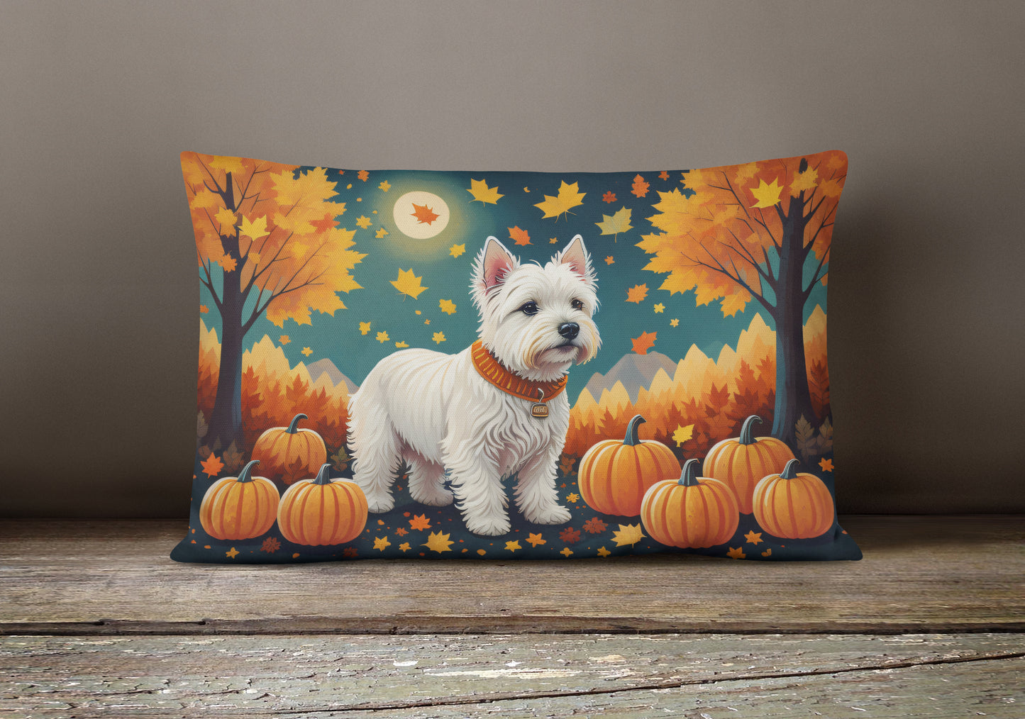 Westie Fall Throw Pillow