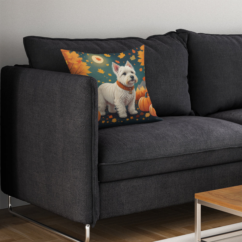 Westie Fall Throw Pillow