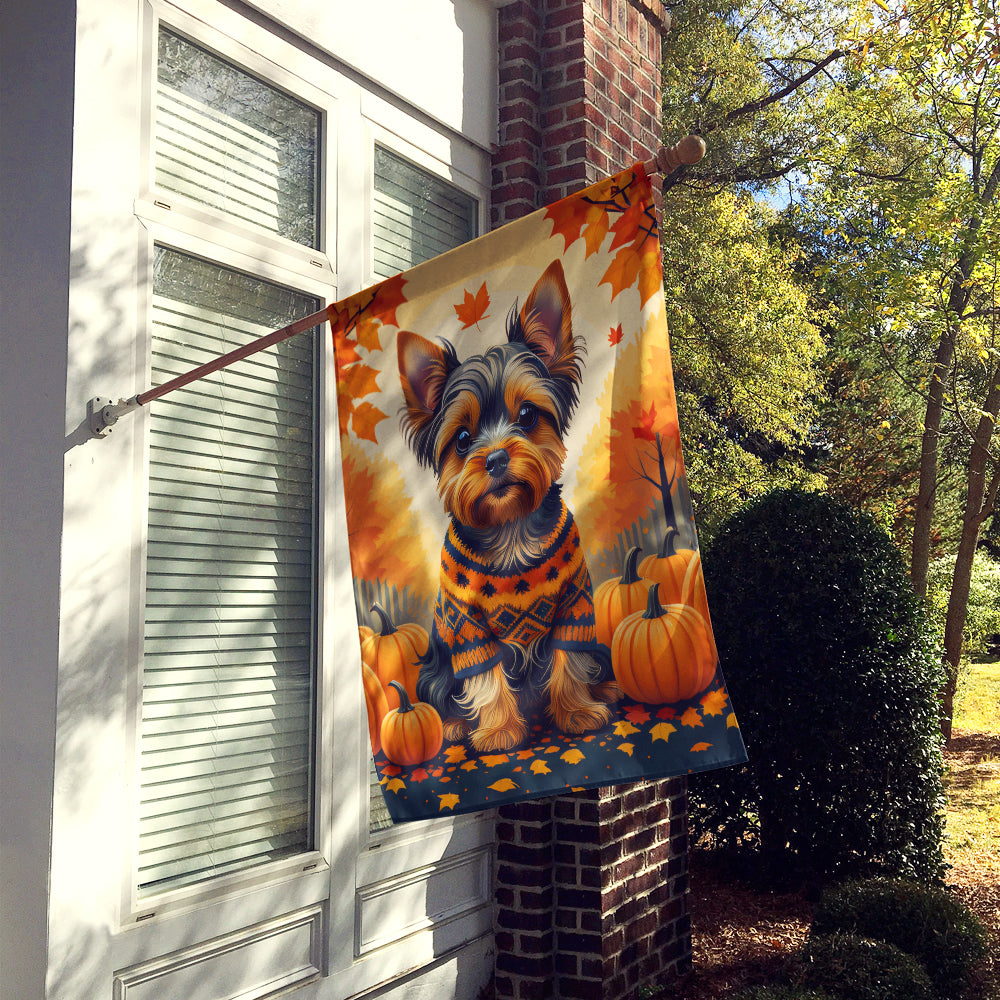 Yorkshire Terrier Fall House Flag