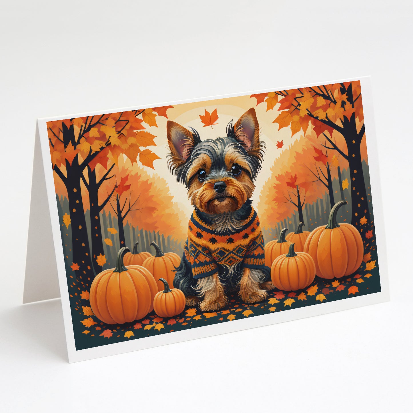 Buy this Yorkshire Terrier Fall Greeting Cards Pack of 8