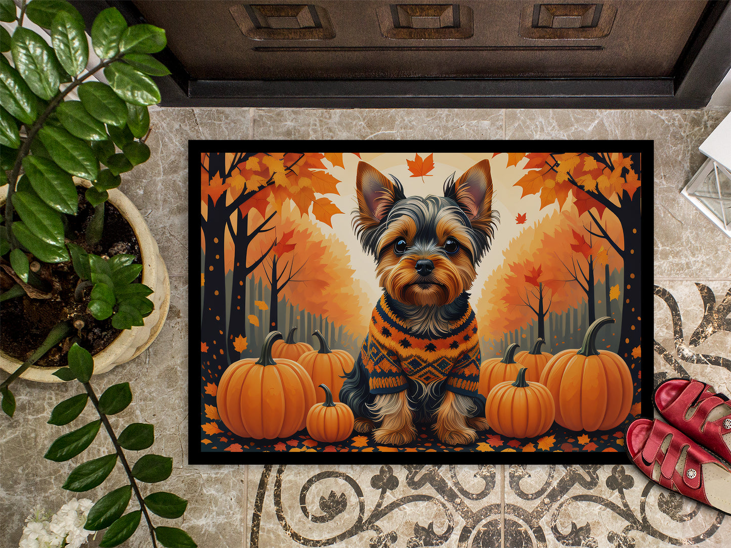 Yorkshire Terrier Fall Doormat