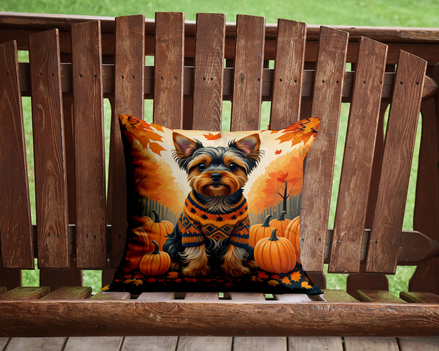 Yorkshire Terrier Fall Throw Pillow