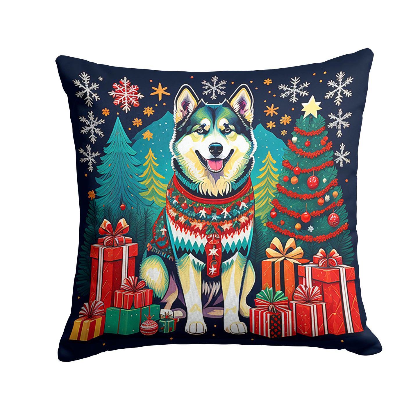 Buy this Alaskan Malamute Christmas Throw Pillow