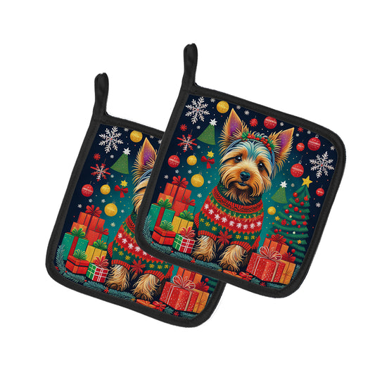 Buy this Australian Terrier Christmas Pair of Pot Holders