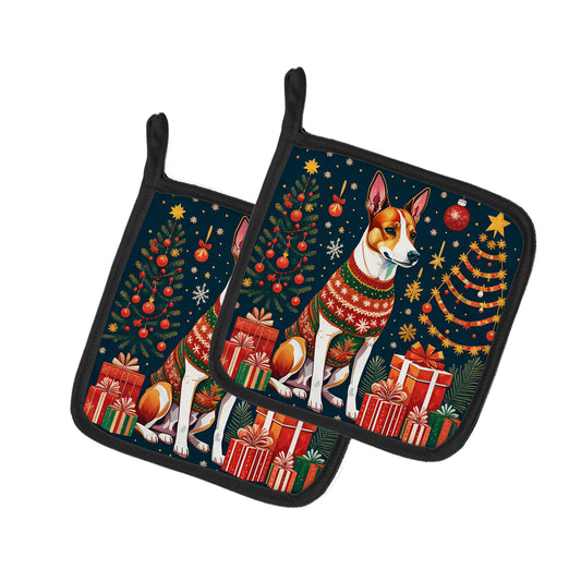 Buy this Basenji Christmas Pair of Pot Holders