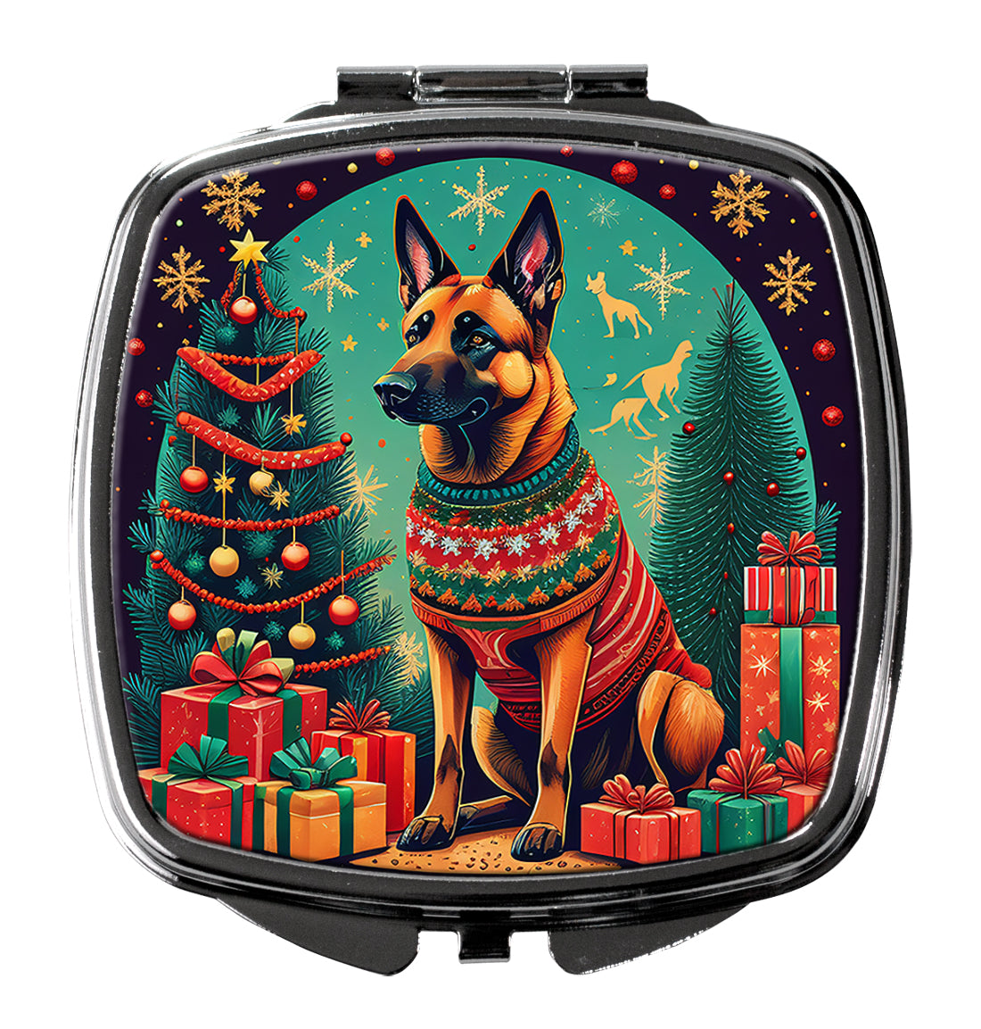 Buy this Belgian Malinois Christmas Compact Mirror