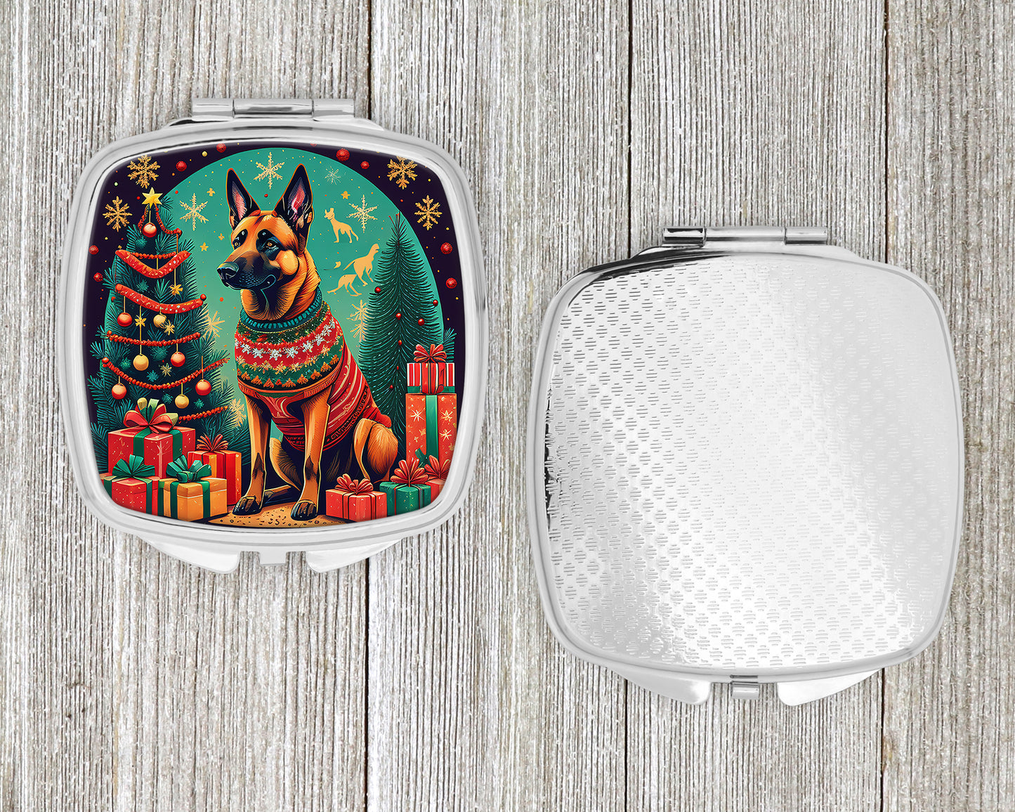 Belgian Malinois Christmas Compact Mirror