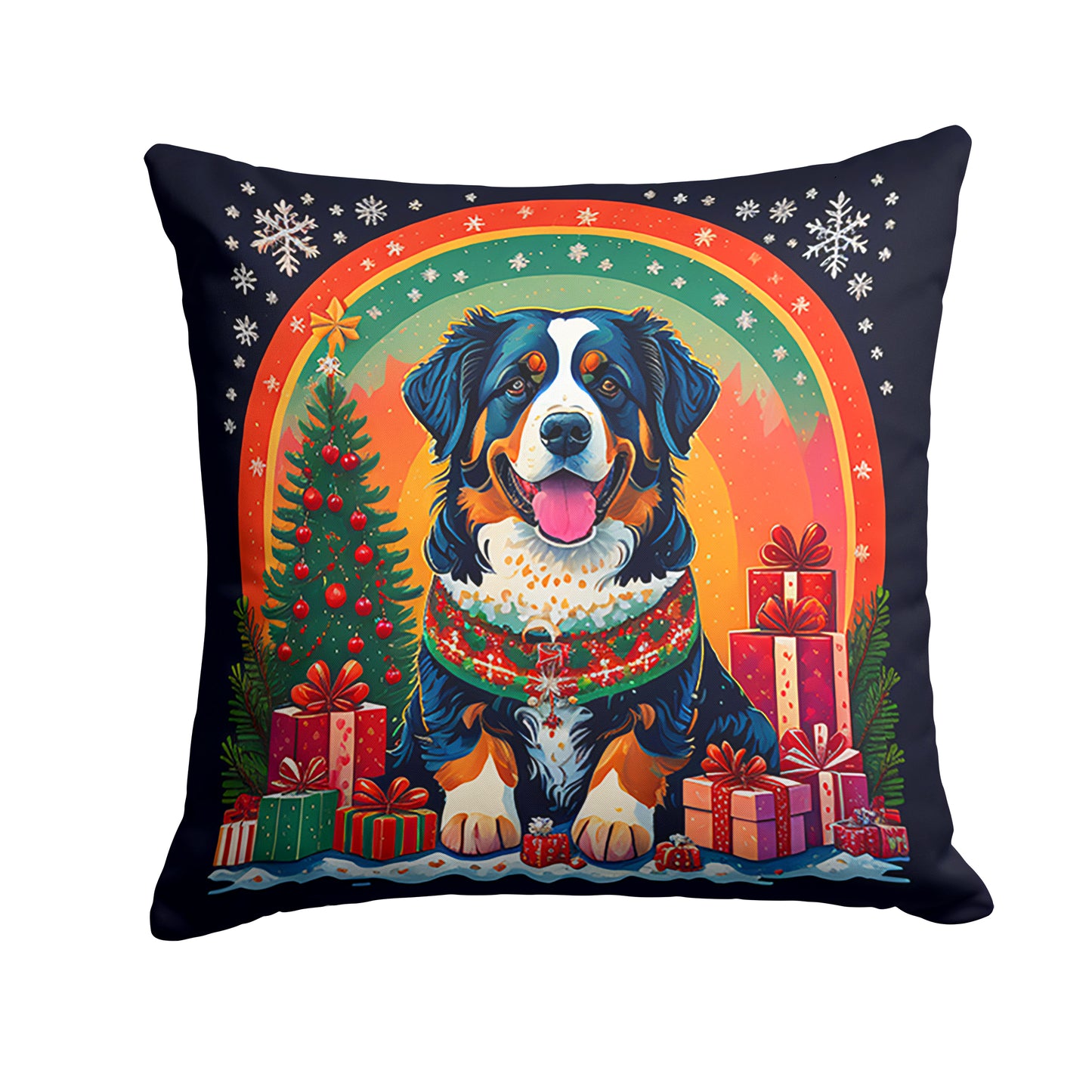 Buy this Bernese Mountain Dog Christmas Throw Pillow