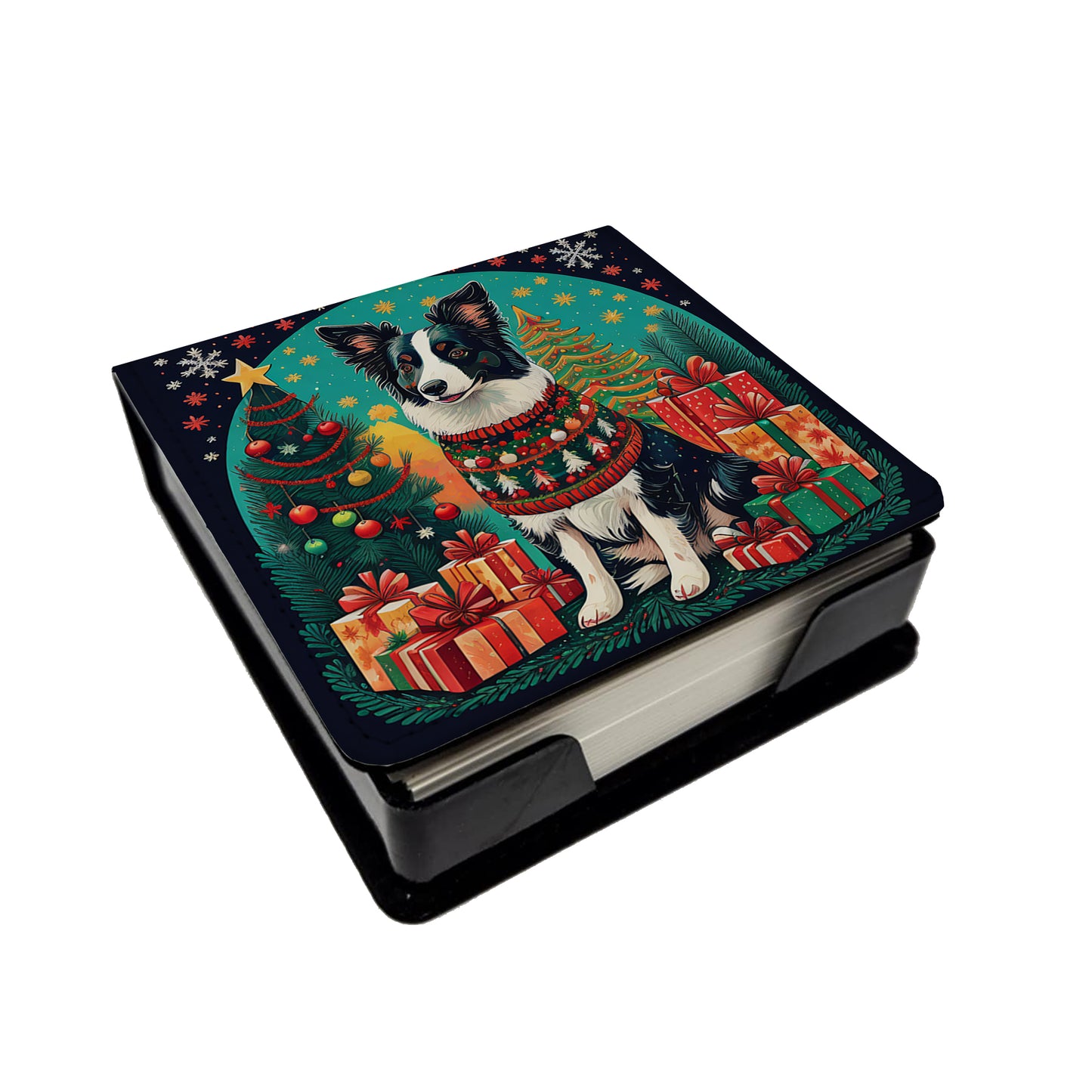 Buy this Border Collie Christmas PU Leather Note Paper Holder