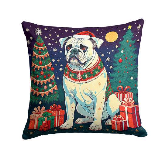 Buy this White Boxer Christmas Throw Pillow