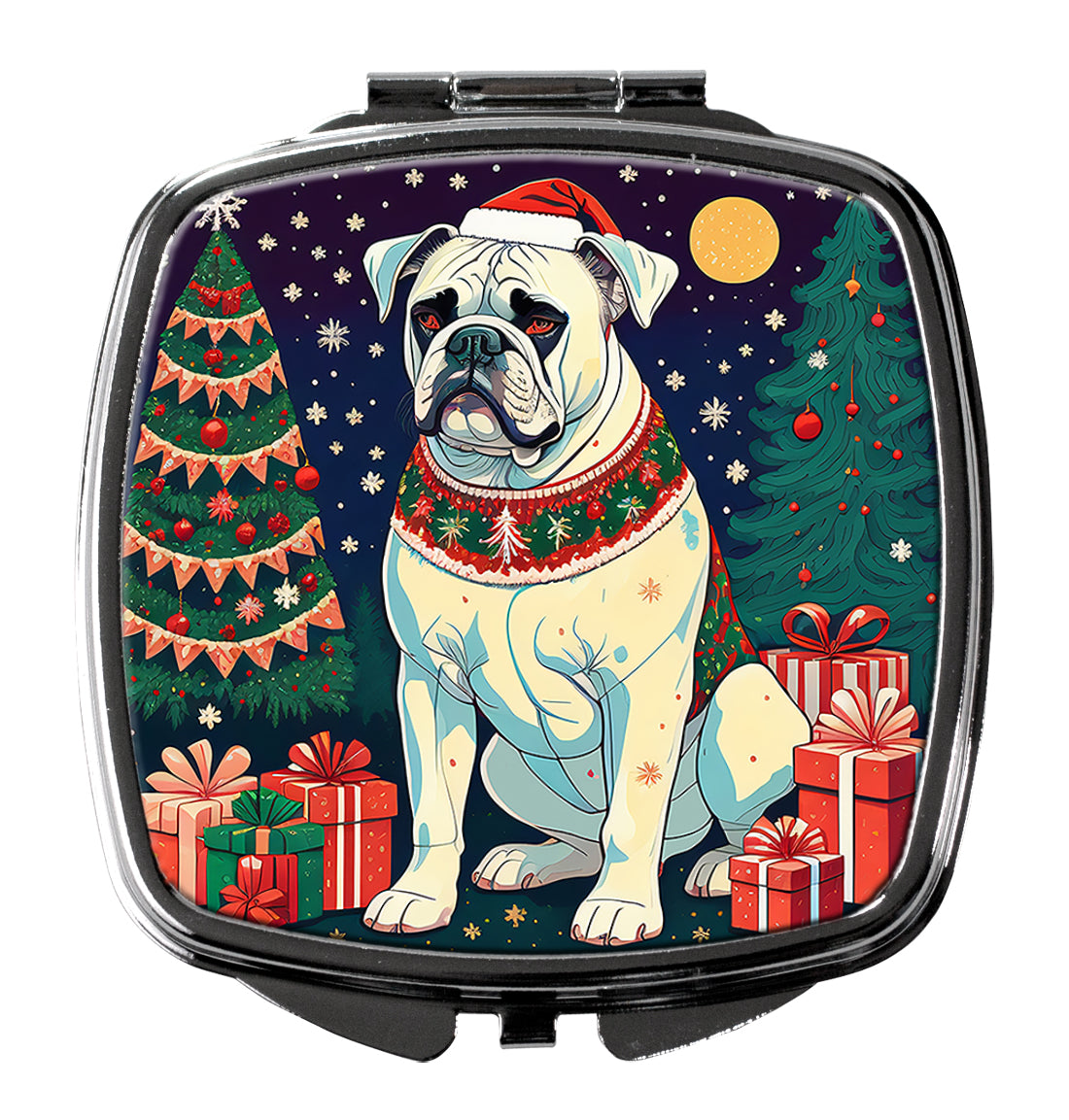 Buy this White Boxer Christmas Compact Mirror