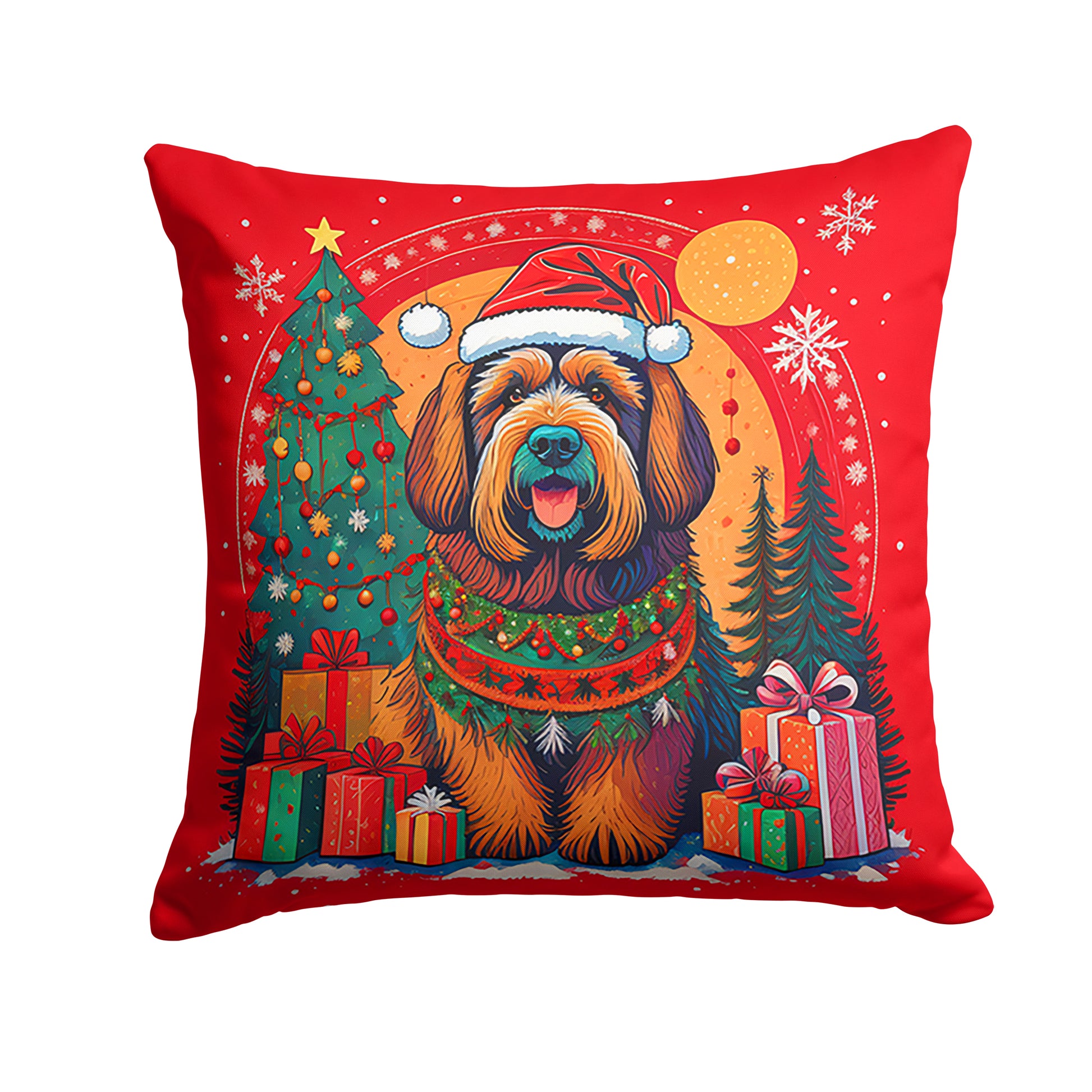 Buy this Briard Christmas Throw Pillow