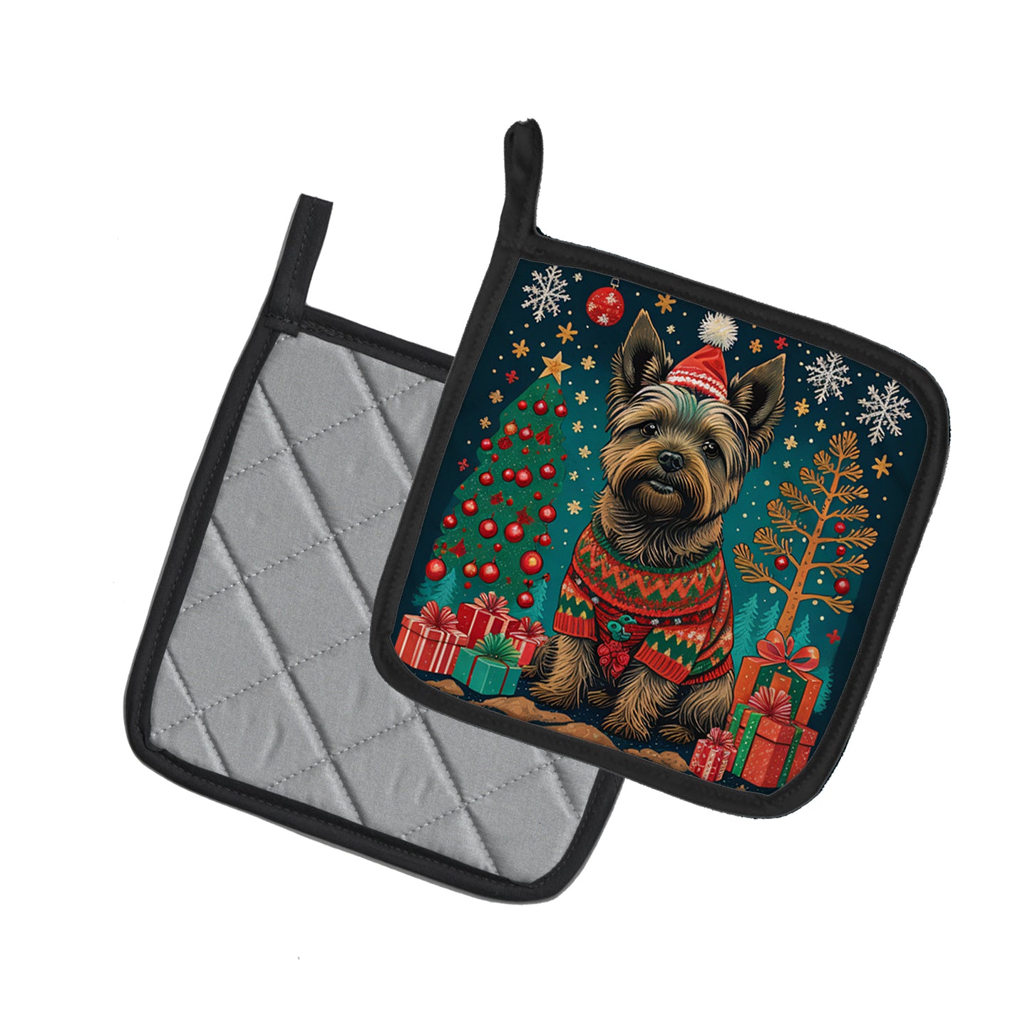 Cairn Terrier Christmas Pair of Pot Holders