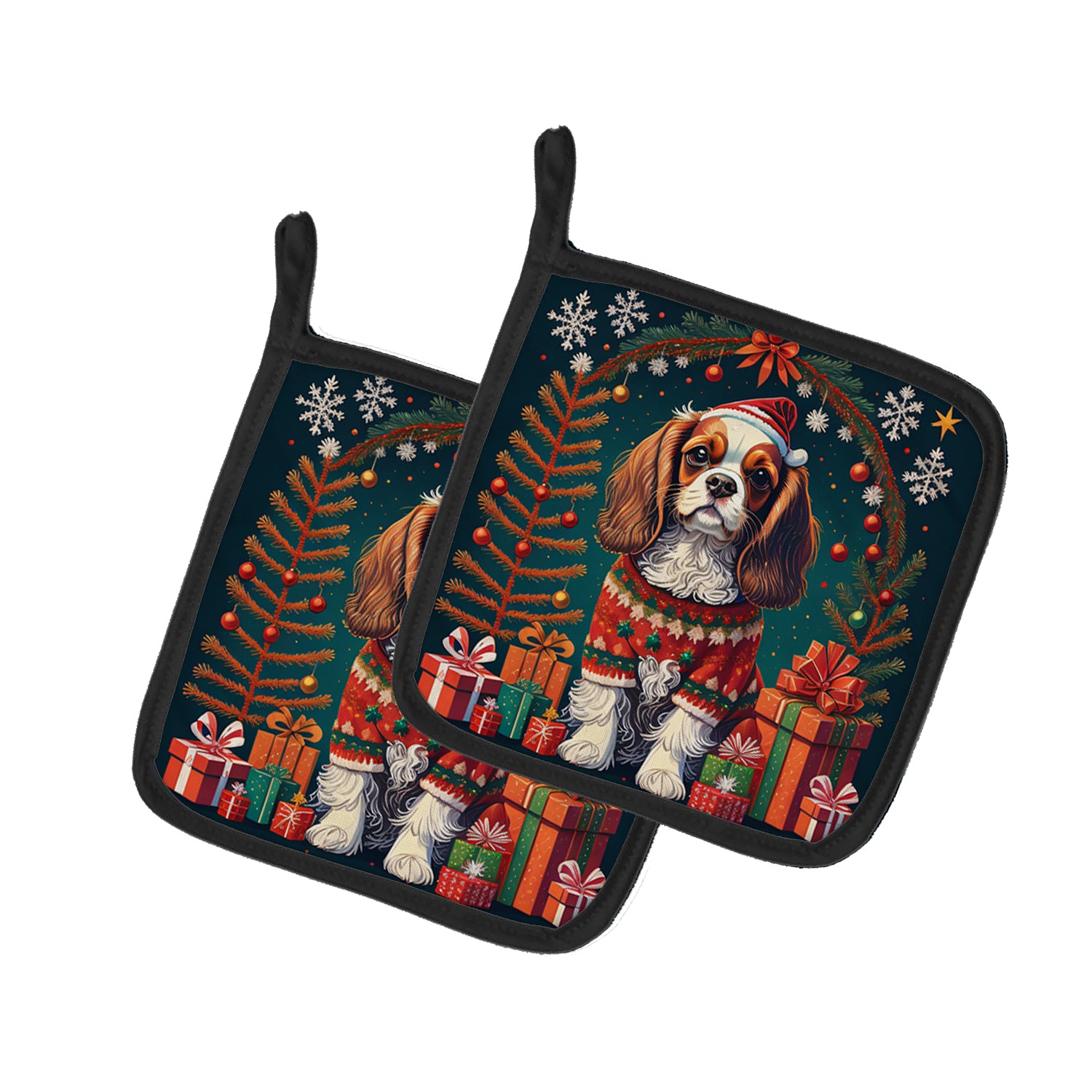 Buy this Cavalier King Charles Spaniel Christmas Pair of Pot Holders