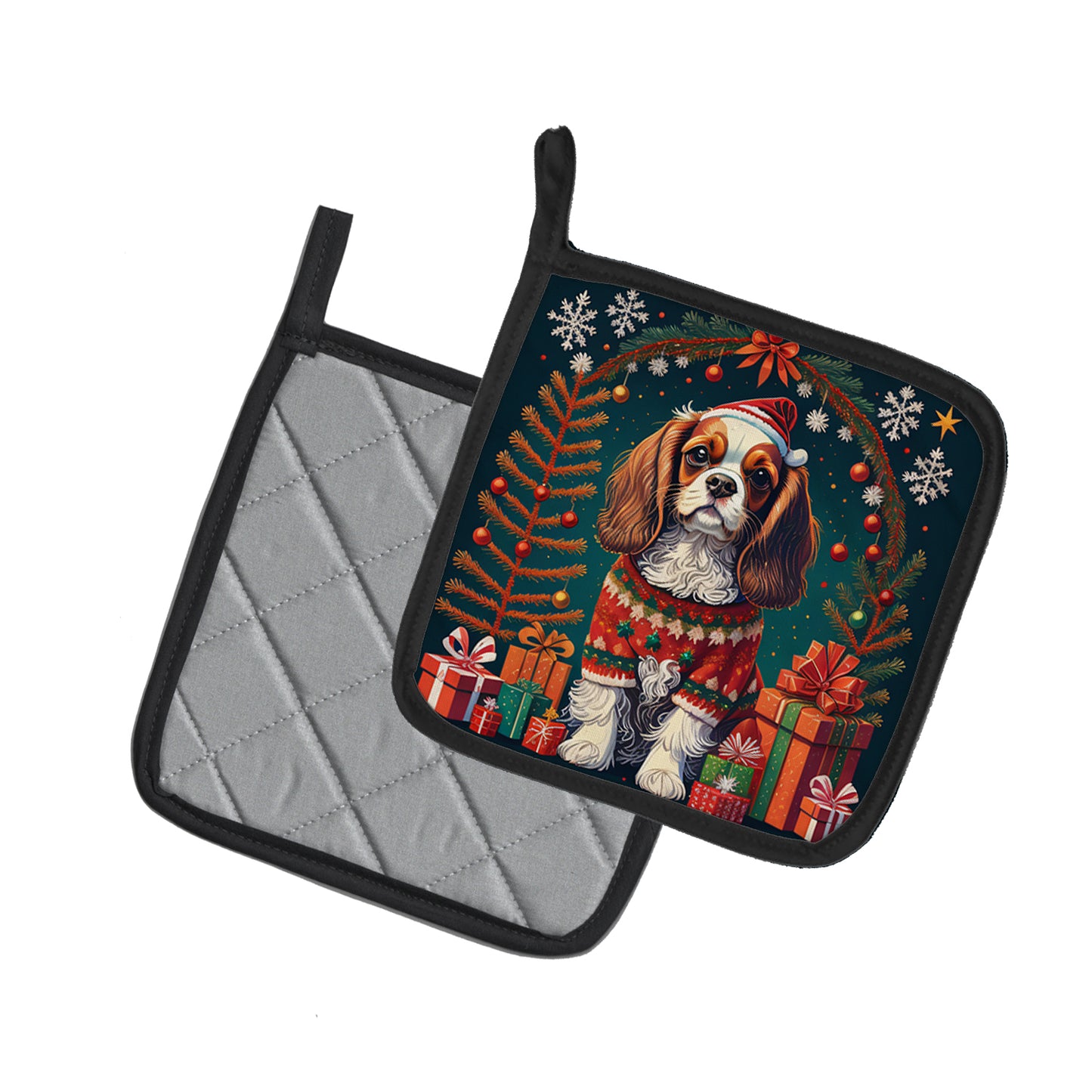 Cavalier King Charles Spaniel Christmas Pair of Pot Holders