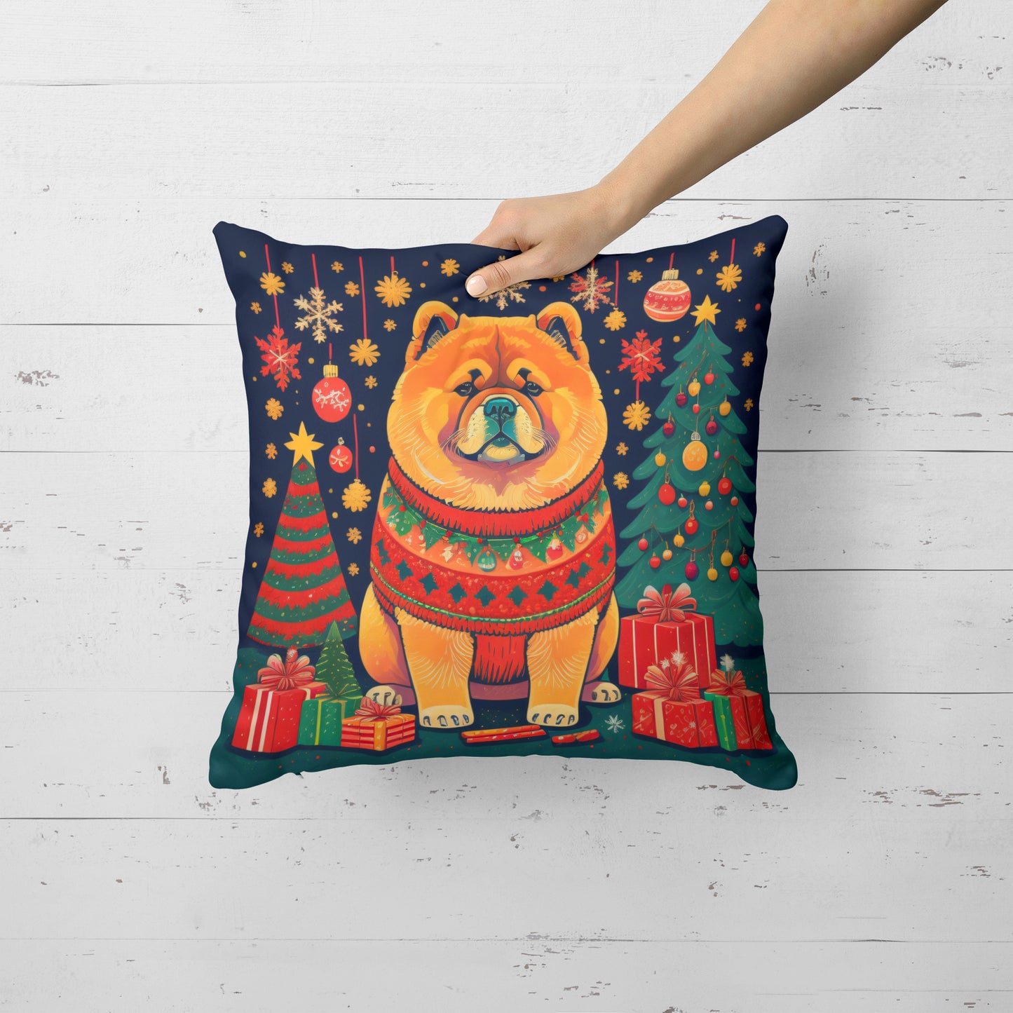 Chow Chow Christmas Throw Pillow