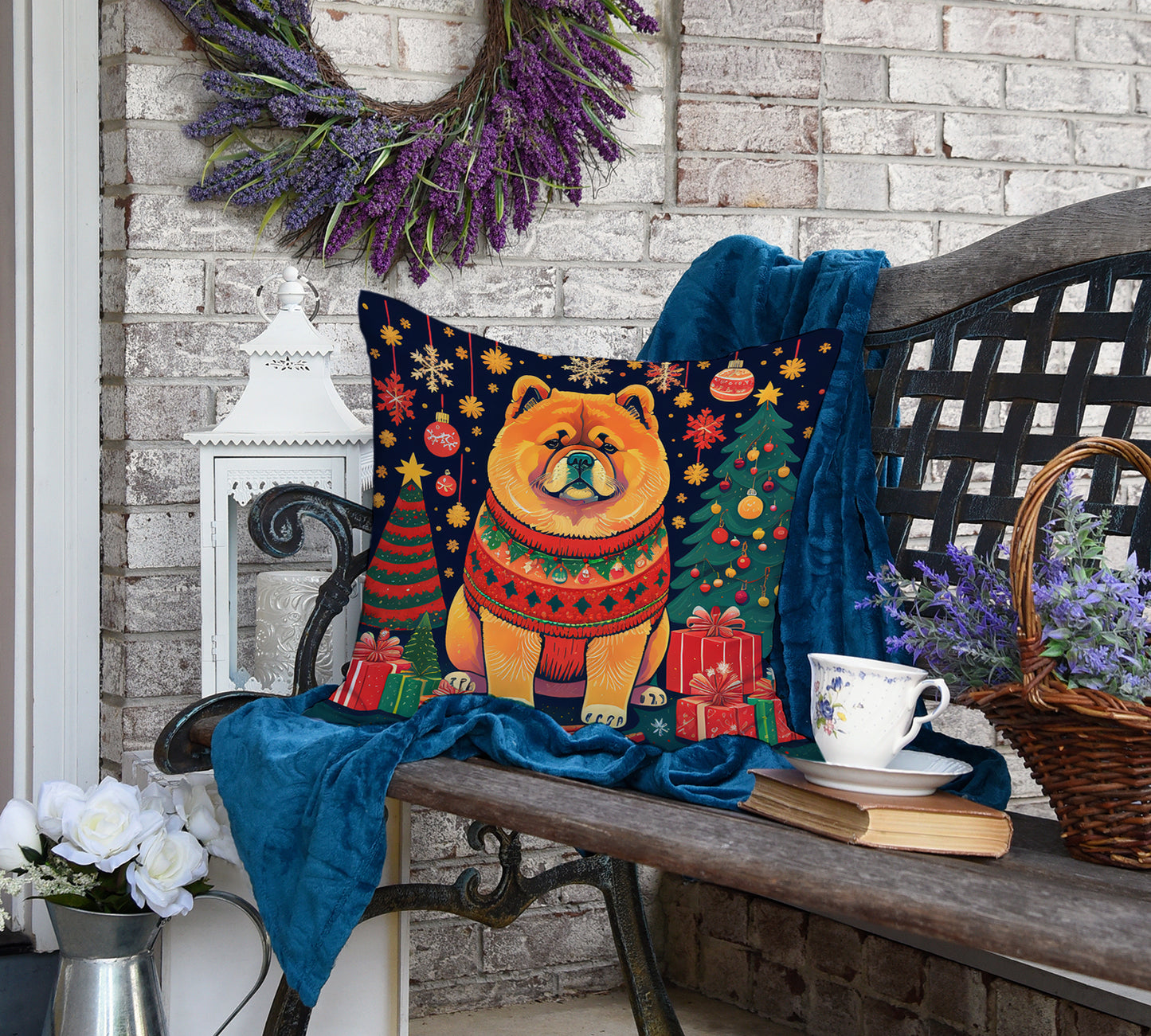 Chow Chow Christmas Throw Pillow